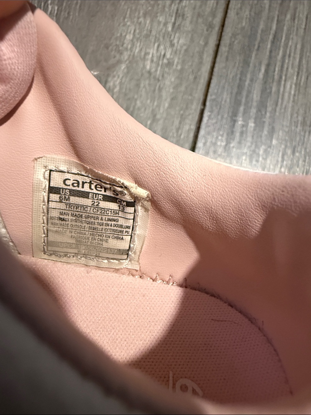Carter's White and Light Pink Toddler Sneakers - Picture 5 of 6